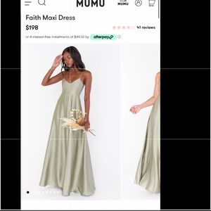 Mumu faith maxi dress in moss green